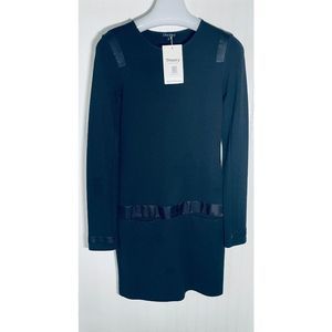 THEORY- NEW -Black Long Sleeve Mini Viscose  Dress- 'Komorov'- Size Small